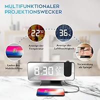 tEEZErshop 180° Kivetítős Ébresztőóra USB Porttal, LED Kijelzővel és Rádióval 6