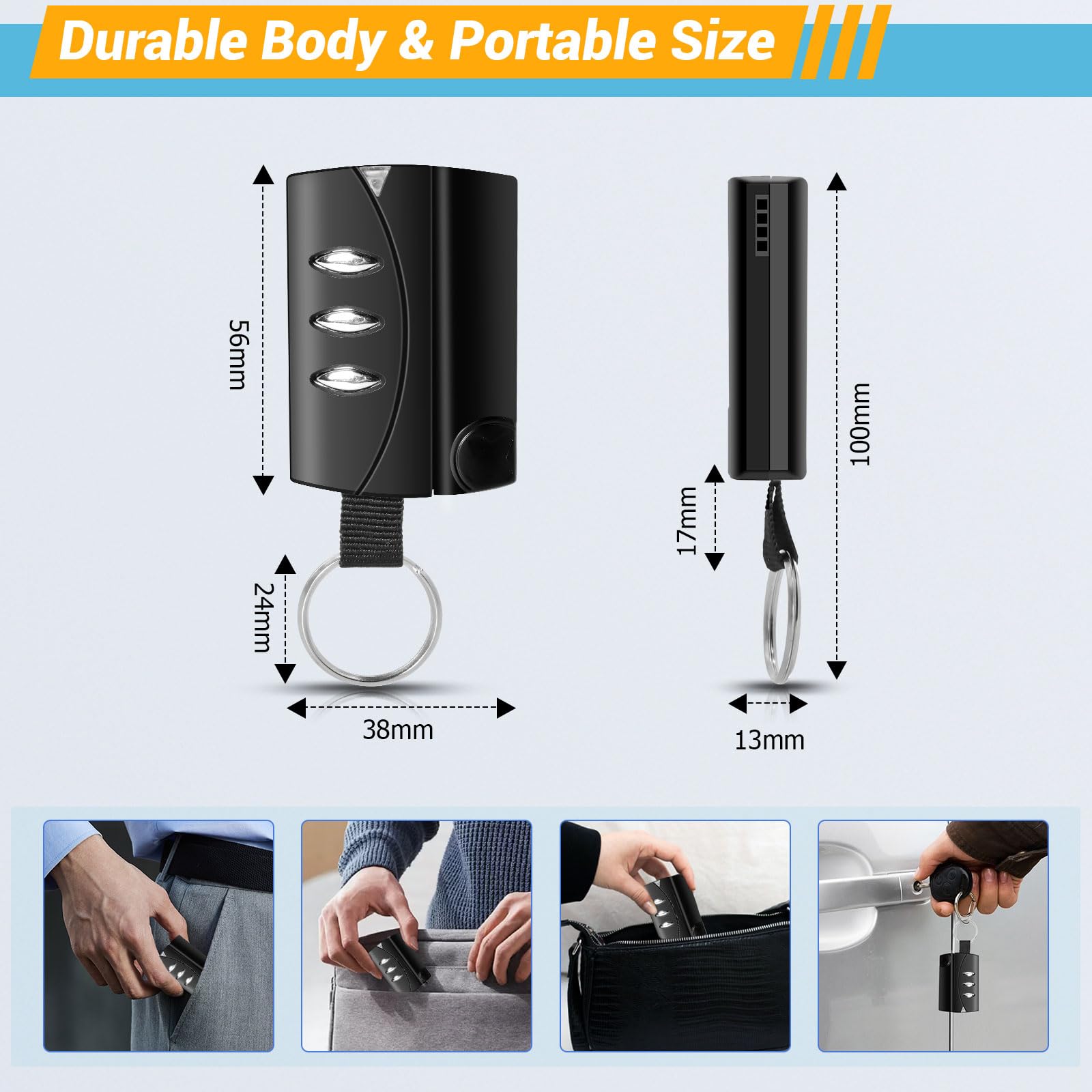 3PCS Mando Puerta Garaje 433.92 MHz, Mandos Puertas Automáticas Clonador Compatible con PUJOL Vario Black, Mars y Ocean, Mando Garaje Universal 3 Canales Fácil de Programar