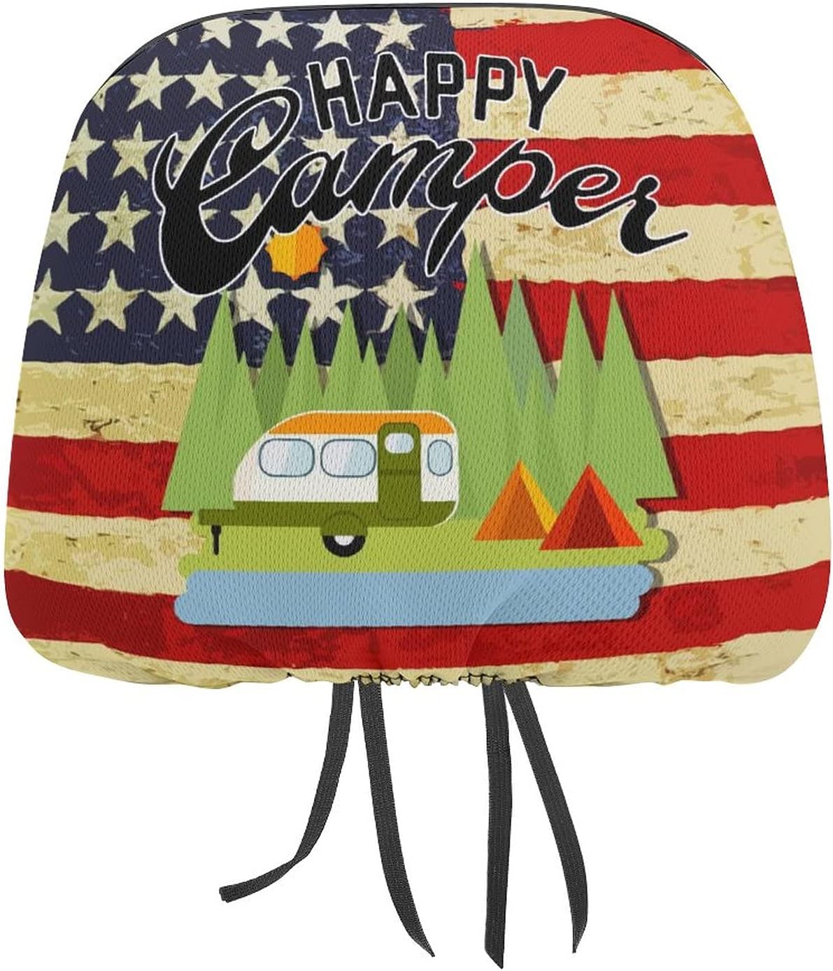 Auto Car Seat Headrest Cover Men Retro Happy 67 Off Of Fixed Price Women Usa Camp Flag