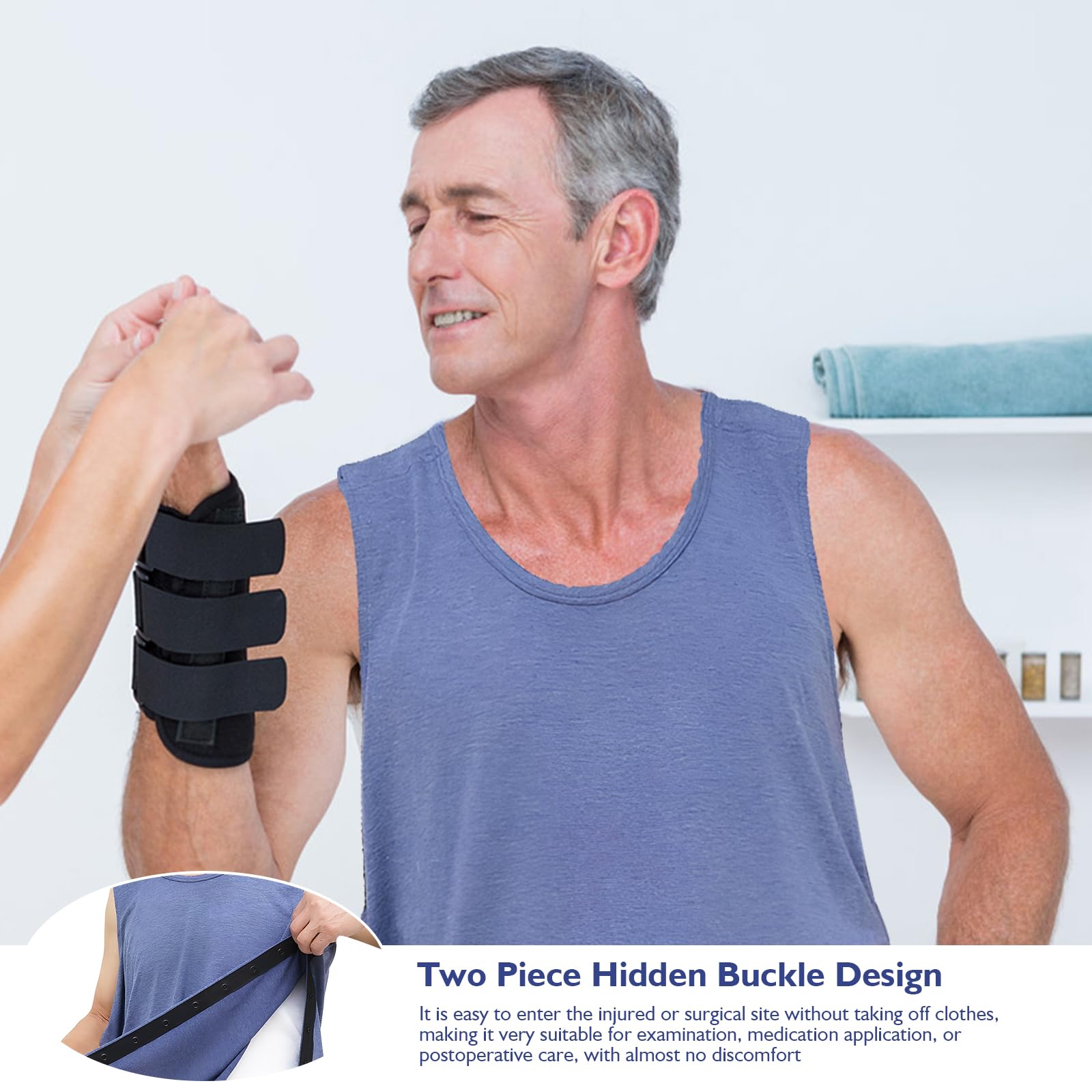 Dokeno Koszulka Snap Open Tearaway Tanktop, koszulka unisex po operacjach na ramionach, z zapięciem zatrzaskowym, koszulka bez rękawów, wygodna i szybka
