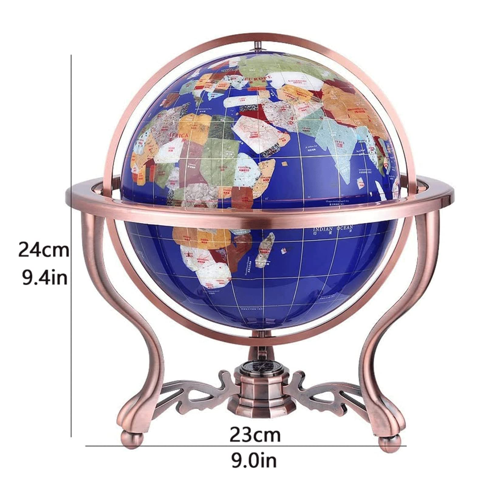 POCHY Mappamondi Globo di Lusso con Staffa Globi Mappamondo retrò per Ufficio Casa Studio Globi geografici Decorazione Unica Fine e Chiaro