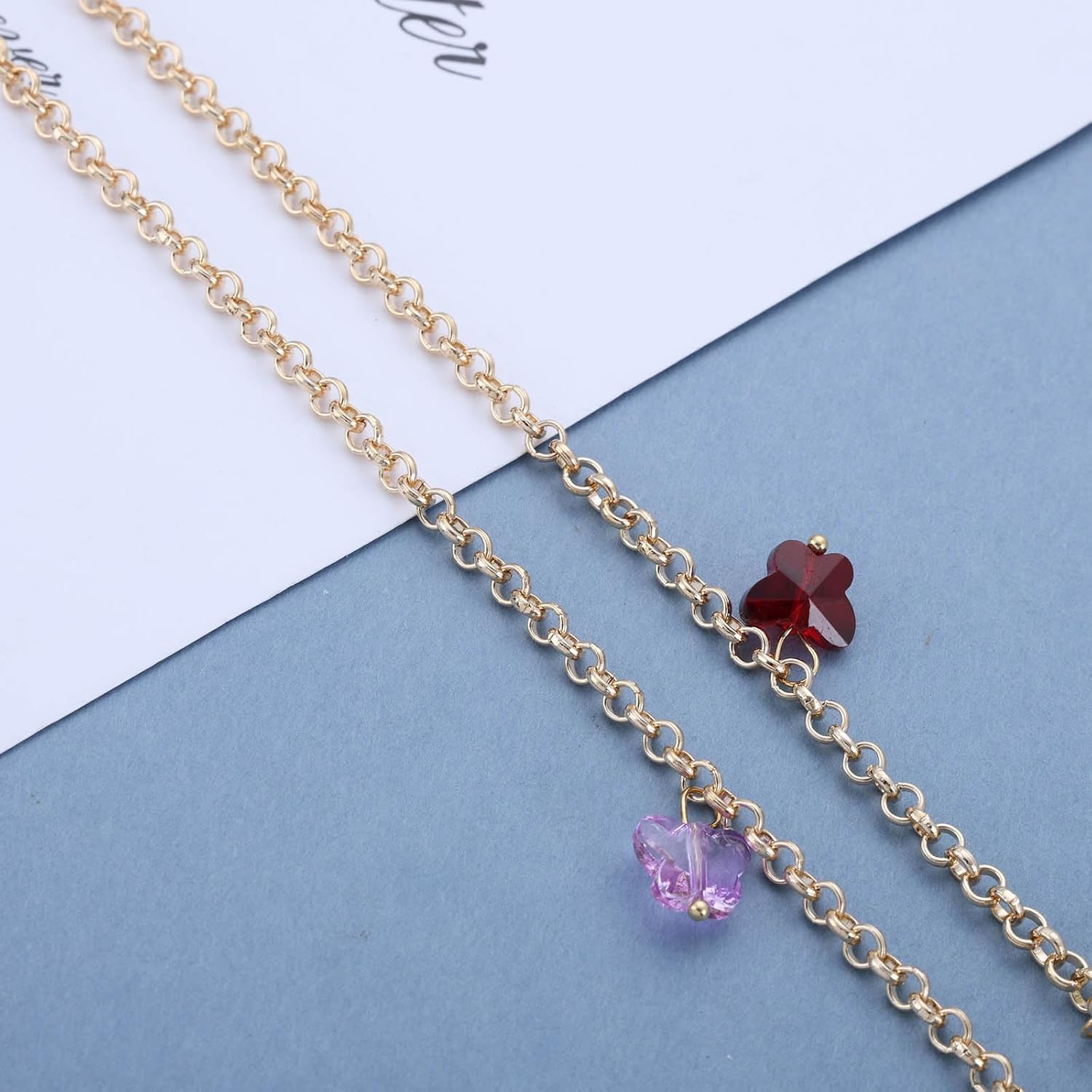 Bohemian Rainbow Butterfly Choker Necklace Colorful Acrylic Butterfly Pendant Necklace Gold Butterfly Collar Necklace Minimalist Butterfly Chain Necklace Jewelry for Women - Image 6