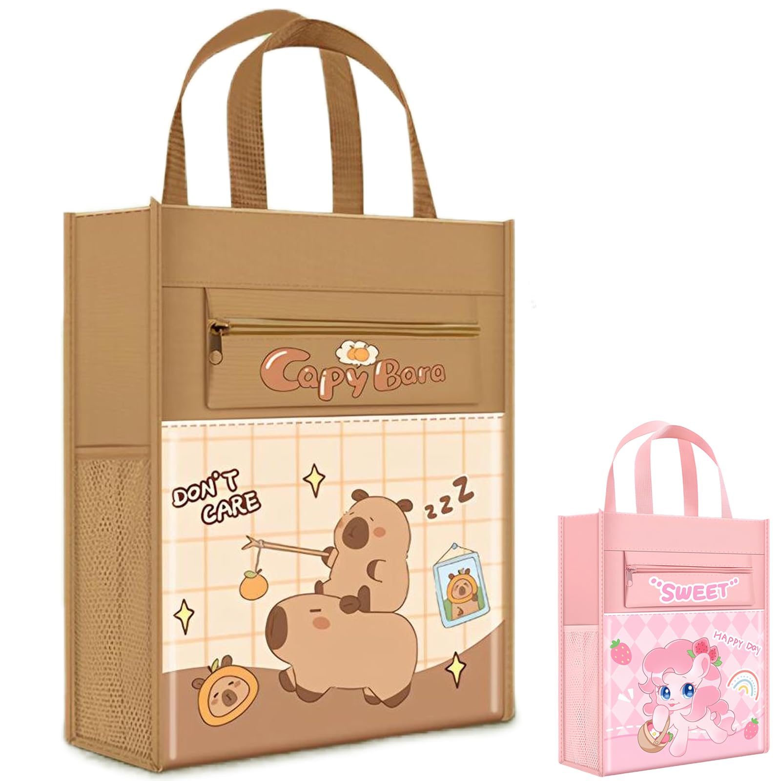 JYJLLM book Document Organizer bag Personalized School Tote with Handle File Pouch Reader (coffee), A4 compatible