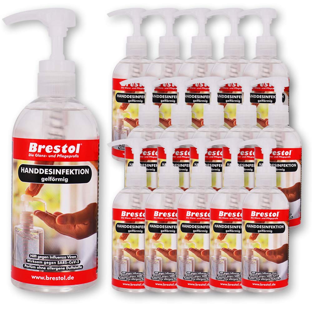 HANDDESINFEKTION Gel 16x 500 ml Spenderflasche Desinfektionsmittel für Hand Haut Hände Desinfektion Desinfektionsgel Geldesinfektion gelförmig