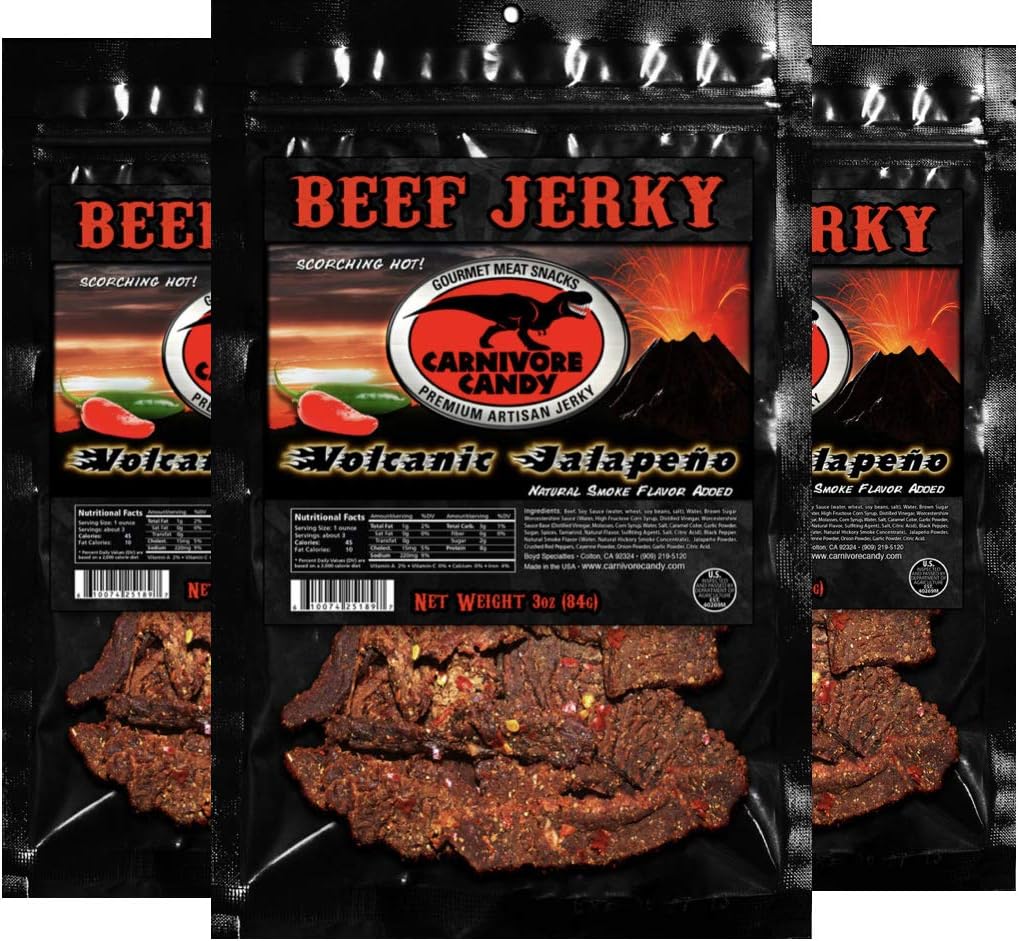 Beef Jerky Three Pack (Three 3oz Bags) (Volcanic Jalapeno)