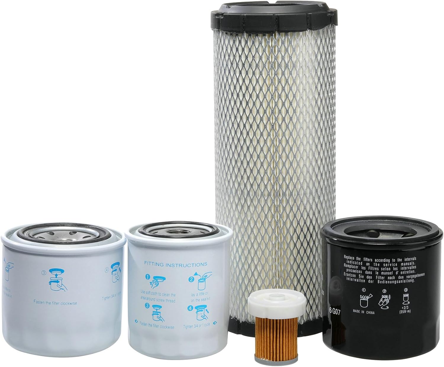 ST-3210 Filter Kit Fits Kubota L2501 H HST Tractor Replaces Oil/Lube HH164-32430, Fuel 6A320-59930, Air Kit TA040-93230 TA040-93220, Hydraulic HHK70-14070, HH3A0-82623 (6 Pcs)
