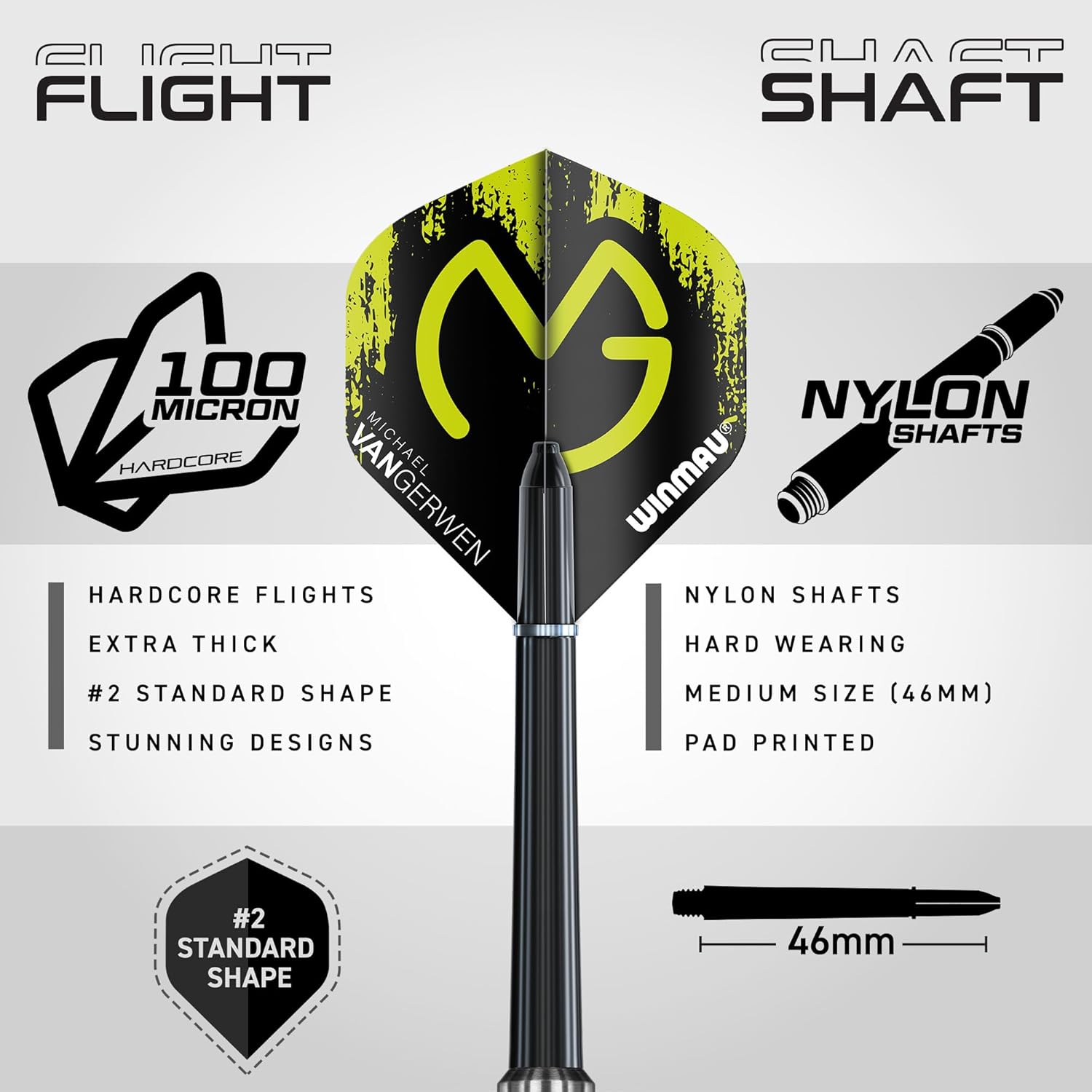 WINMAU Darts Set Michael Van Gerwen MvG Steeltip or Soft Tip Gift Case - 50 Piece Dart Set | 90% Tungsten Darts | 4 x Shafts | 4 x Flights | Accessories