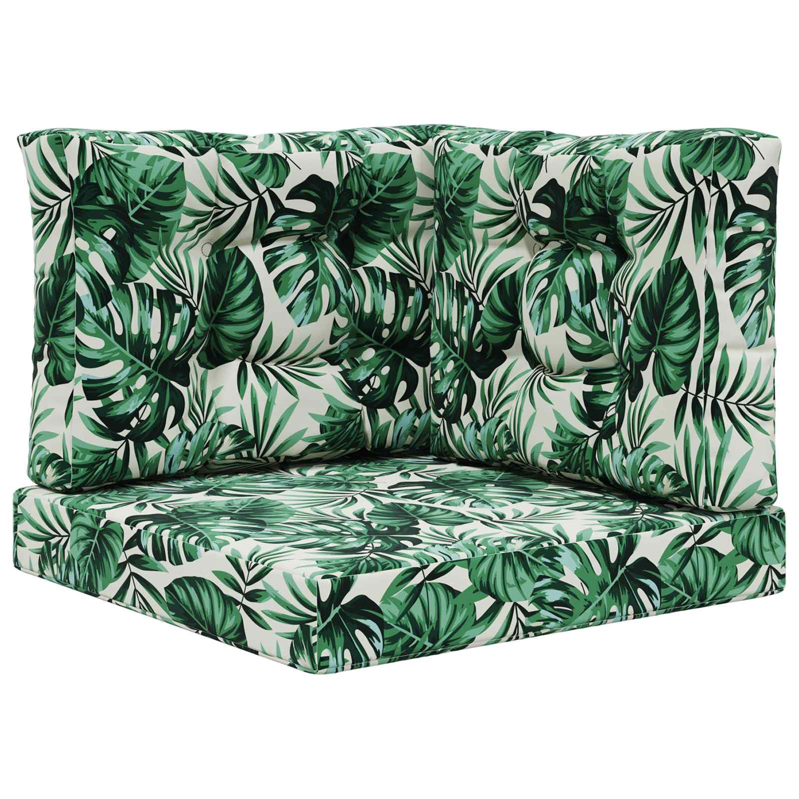 Coussin de canapé d'extérieur motif feuilles polyester 60x60x8 cm pour assise de jardin et terrasse
