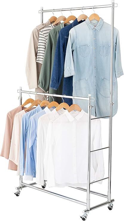 Amazon Co Jp ドウシシャ ルミナス ハンガーラック プロ ダブル クローム 幅100cm 耐荷重150kg Hpd 100cr ホーム キッチン