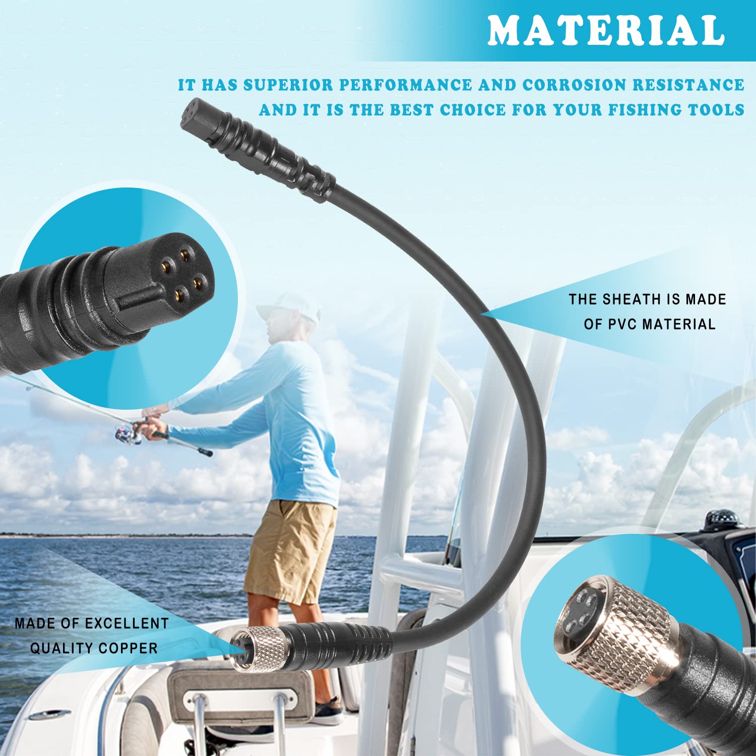 1852072 ‎MKR-US2-12 Universal Sonar 2 Adapter Cable Compatible with Garmin Echo, echoMAP, Striker Series Fishfinder Replace for 1852072