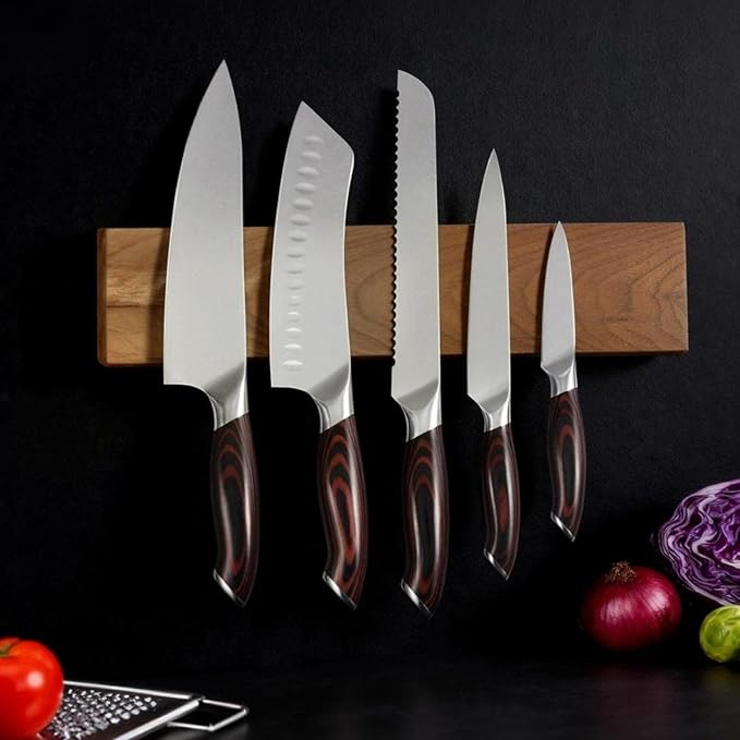 Set Cuchillos Cocina 6 Piezas Acero Inoxidable Base Magnética miniatura 2