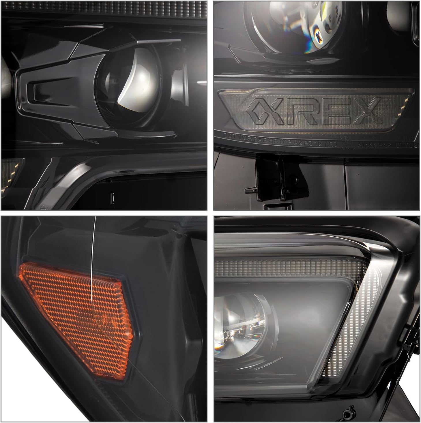 (880856) AlphaRex for 16-20 Tacoma TRD model TRD MK II PRO-Series Projector Headlights Alpha-Black