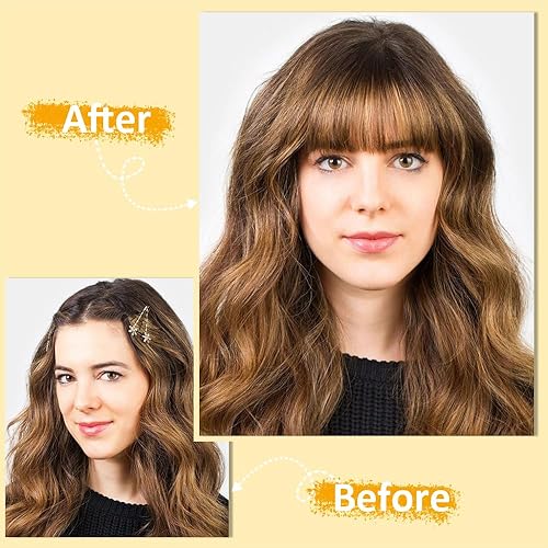 Miniatura 6 de Flequillo de pelo con clip, flequillo de pelo falso, fleco sintético con sienes, extensiones de cabello para mujer, extensiones de cabello para uso