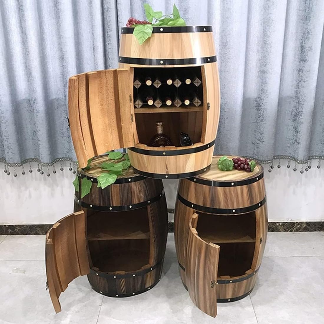 アンテーク調樽型ワインラックボトルラック