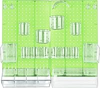 Vista 9 de Azar Displays 900944-BLK El kit organizador de pared multiusos de 24 piezas con dos paneles y surtido de accesorios: ganchos, compartimento divisor