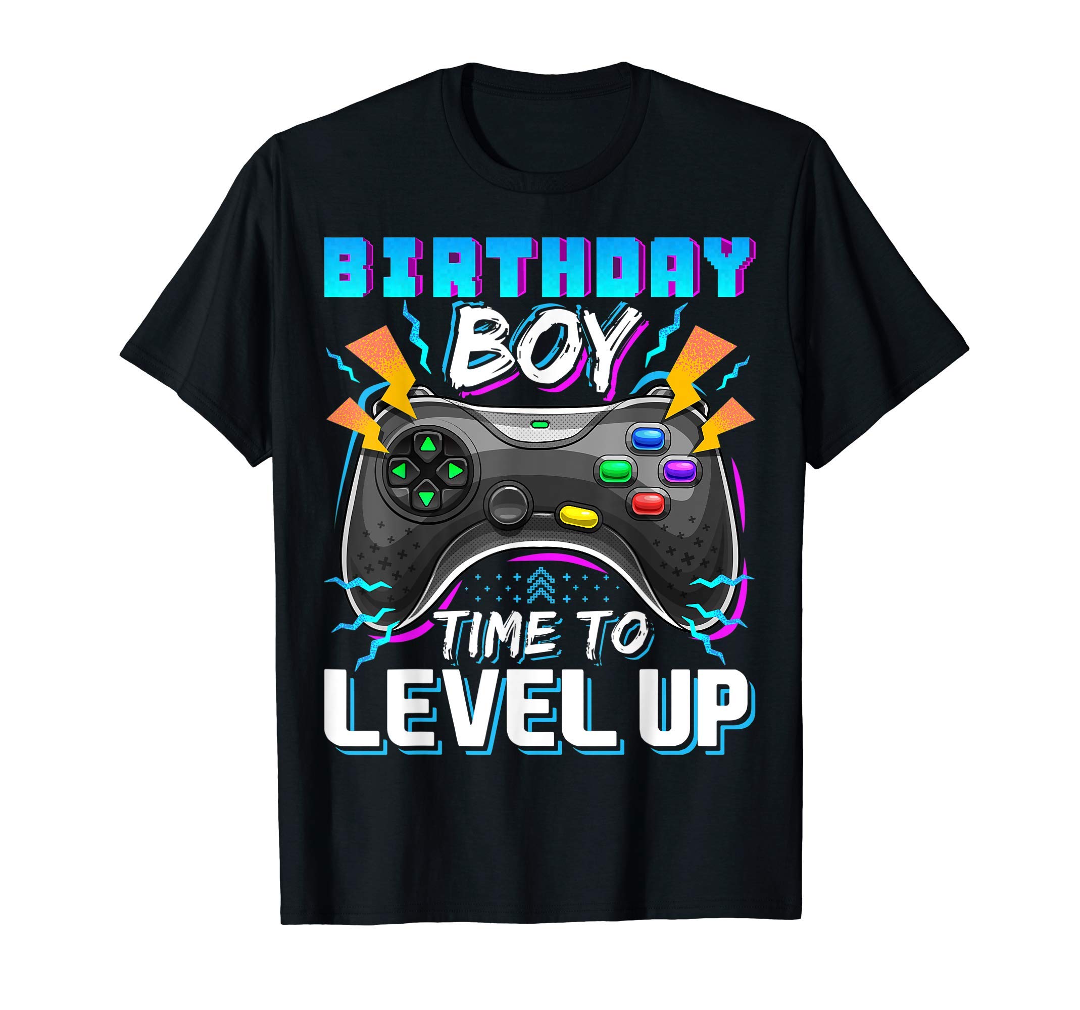 Birthday Boy Video Game ApparelBirthday Boy Time to Level Up Video Game Birthday Gamer T-ShirtOEKO-TEX STANDARD 100