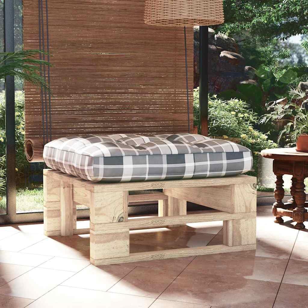 Garten-Palettenhocker aus imprägniertem Kiefernholz, wetterfestes Lounge-Sitzmöbel für Terrasse, Balkon, Wintergarten, vielseitiges Sitzelement mit Polster und Kissen