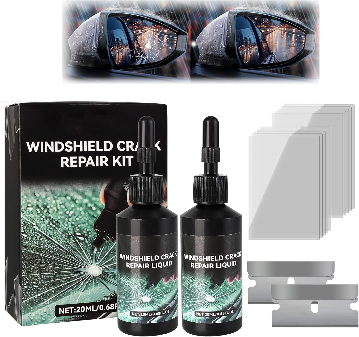 2 PCS Windshield Crack Repair Kit,...