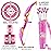 TEMI Bow and Arrow for 3 4 5 6 7 8 9 10 Year Old Kids Girls, LED Light Up Archery Toy with 10 Suction Cup Arrows, 4 Target & Quiver, Indoor Outdoor Sport Toys, Birthday Gift Toys for Kids Girls