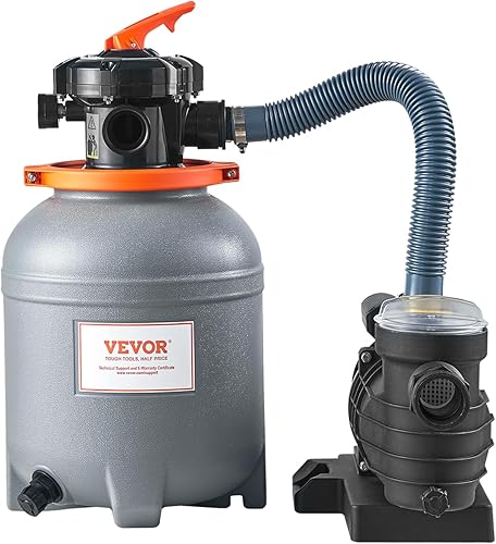 Miniatura 9 de VEVOR Bomba de filtro de arena para piscina sobre el suelo, 12 pulgadas, 2650 GPH, sistema de bomba de filtro de arena para piscina de 13 HP,