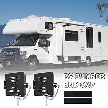 2Pcs Carbon Steel RV Bumper Cap, Fits 4-Inch Square Camper