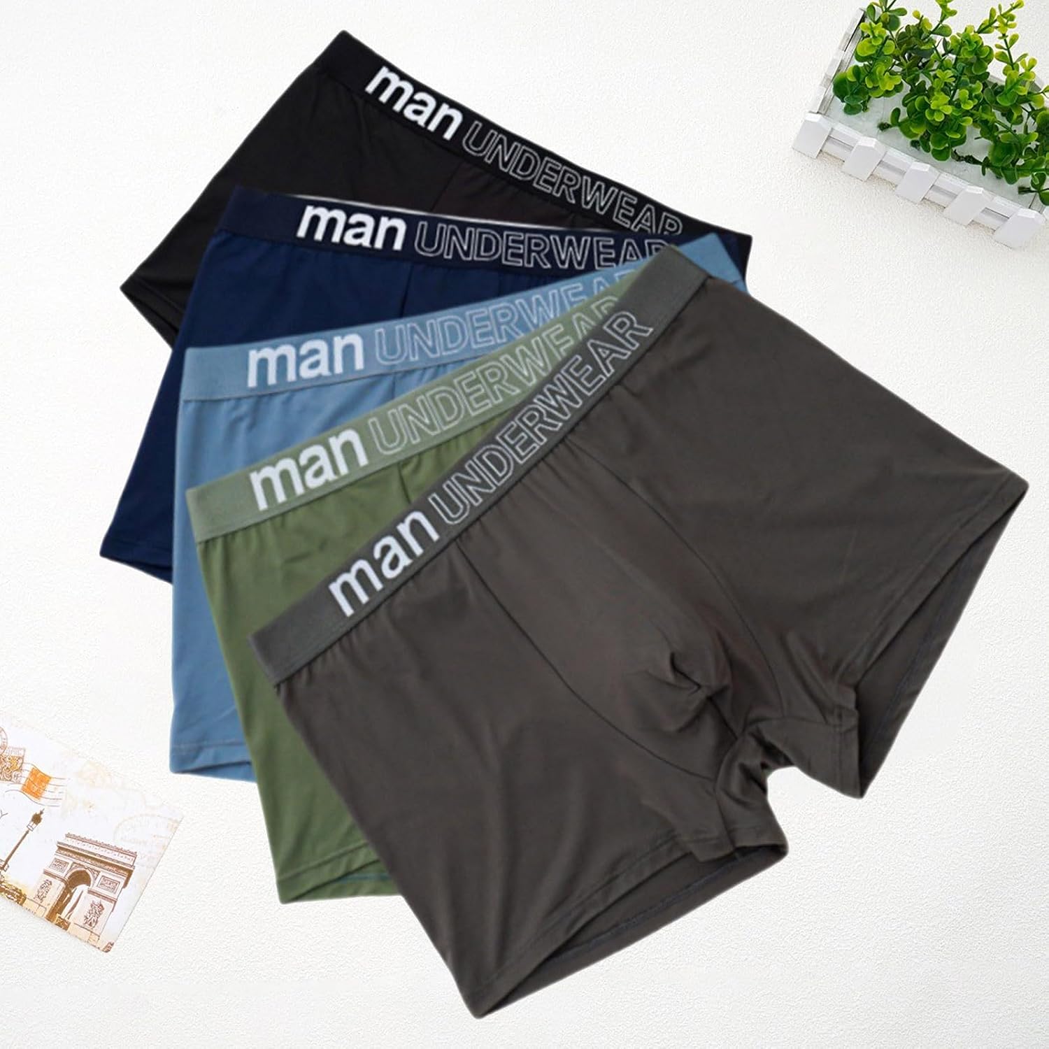 Men's Boxer Briefs 5 Pack Stretch Low Rise Pouch Trunks
