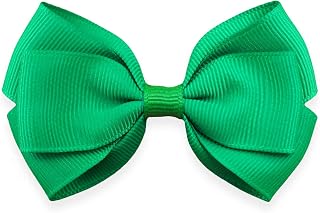 MeiMei - Handmade Emerald Green School Hair Bow Matching School Uniform with Clip or Bobble (clip/clips, 2pcs 3.25" BTF-TUX25 Bows)