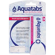 Aquatabs 49mg Water Purification Tablets (30 Pack). Portable Water Purifier for Camping Essentials, Lightweight Camping Gear or Survival Kit, EPA Registered &amp; NSF/ANSI 60 Certified, Fast-Acting