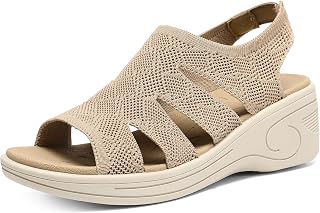 YESWIN Womens Wedge Sandals Platform Walking Sandals Open Toe Ankle Elastic Strap Casual Comfortable Summer Dressy Price In India