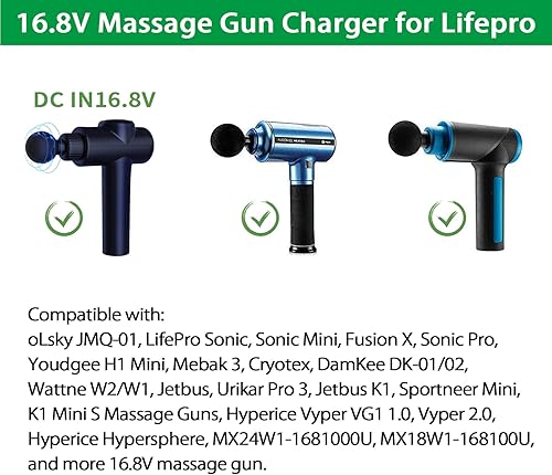 Miniatura 2 de Pistola de masaje de 16.8 V, cargador de batería CC en 16.8 voltios, adaptador de fuente de alimentación 2A 1A, compatible con TheraGun de 16.8 V,