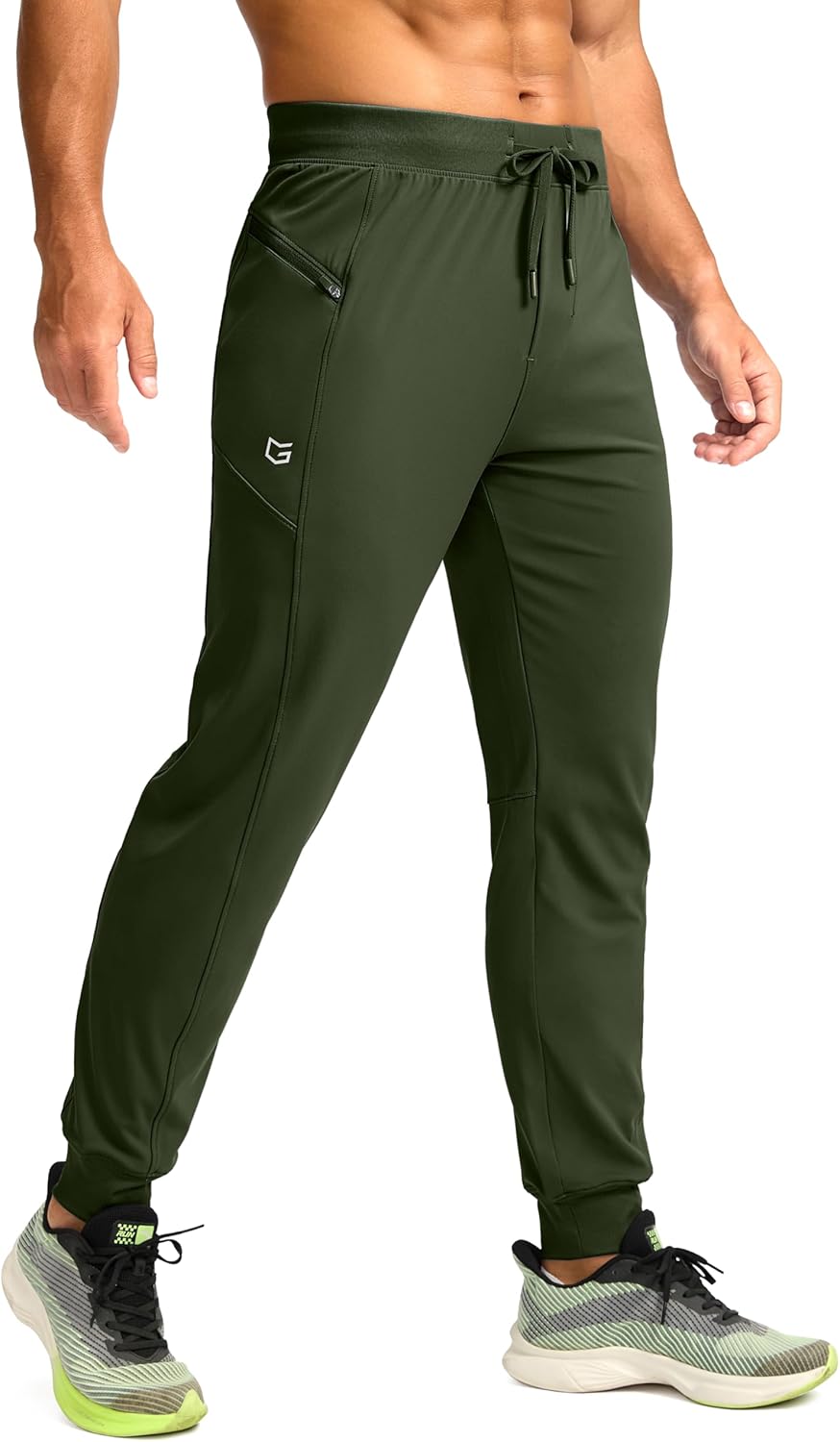 G Gradual Men's Joggers with Zipper Pockets Stretch Tapered Sweatpants Athletic Pants for Men Workout Running Gym