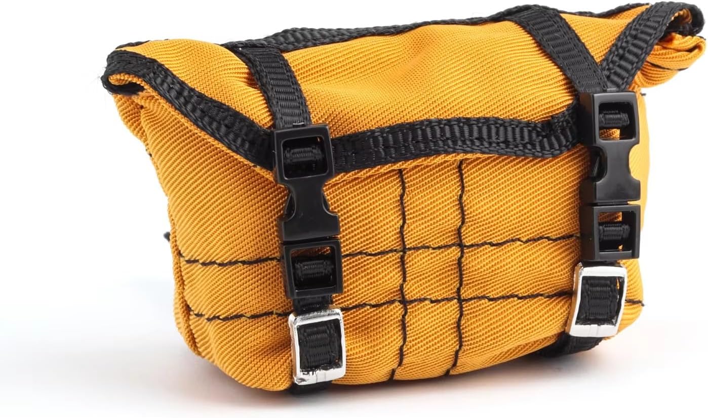 RC Crawler Car Replica Bag Simulation Roof Travel Bag Scale Decoration Luggage Bag for 1/10 1/16 1/18 SCX10 TRX4 TRX4M WPL (Yellow)