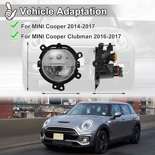 Miniatura 10 de Nixon Offroad Juego de luces antiniebla para MINI Cooper 2007-2015, juego de luces antiniebla de conducción, 1 par