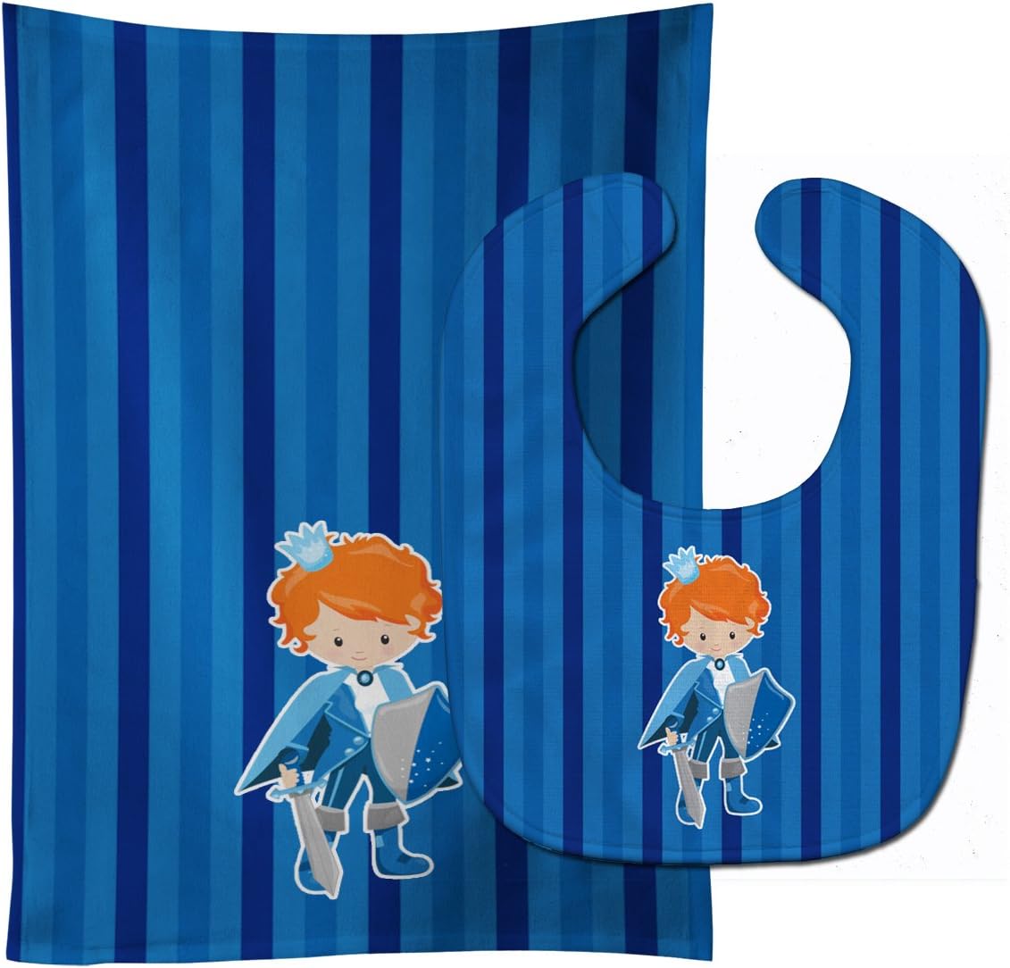 Caroline's Treasures Prince Charming Ginger Baby Bib & Burp Cloth, Multicolor, Large