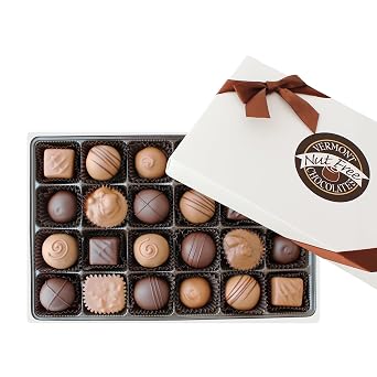 Vermont Nut Free Chocolates Boxed Chocolates Grand Assortment 24-Piece, Nut-Free, Egg-Free, Kosher
