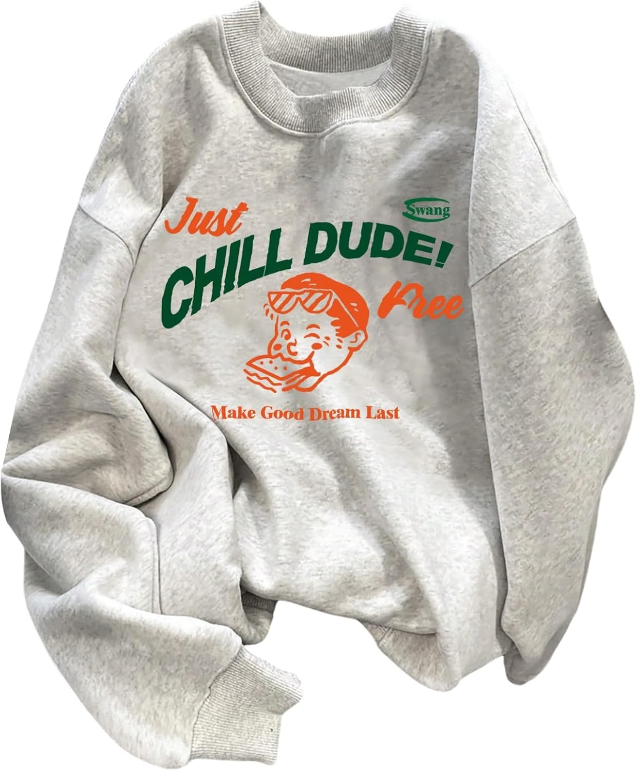 SOLY HUX Graphic Sweatshirts for Men Crewneck Long Sleeve Drop Shoulder Letter Print Pullover Tops