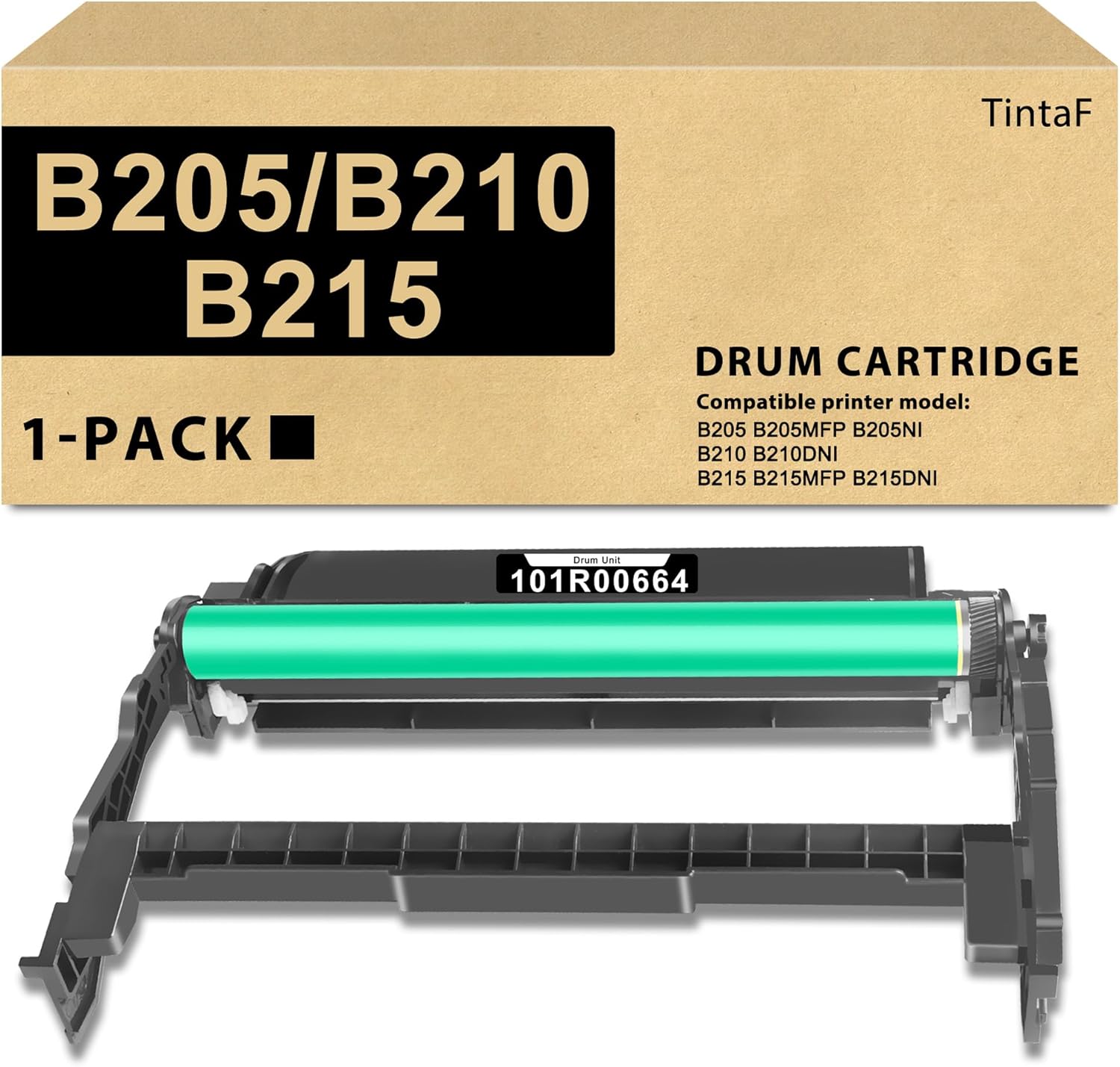 Drum Cartridge B205 B210 B215 Drum Unit 101R00664 Black (No Toner) Replacement for Xerox B205 B205 MFP B205NI B210 B210DNI B215 B215 MFP B215DNI Printer (10,000 Pages, 1-Pack)