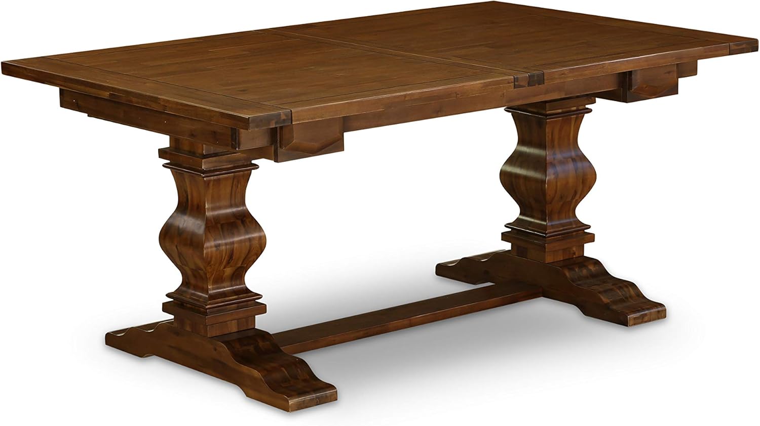 East West Furniture LAFL9-87-16 9 Piece Dining Table Set Includes a Rectangle Dining Room Table with Removable Leaf and 8 Dark Khaki Linen Fabric Parsons Chairs, 42x92 Inch, Walnut