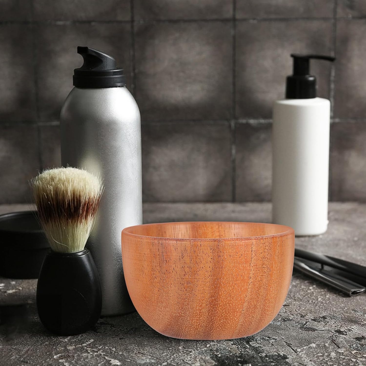 Wooden Shaving Soap Bowl for Men Beard Bowl Small Shaving Lather Lightweight Household Shave for Travel and Grooming
