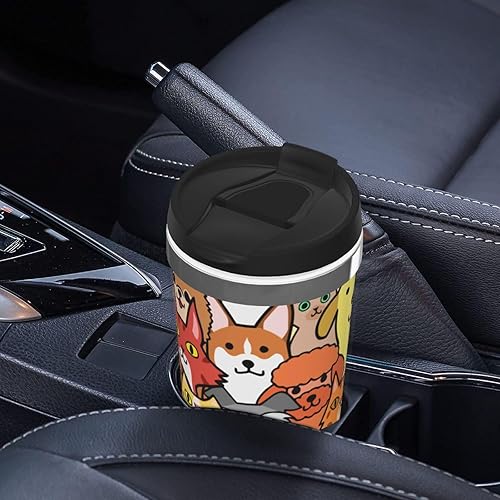 Miniatura 7 de Elpwezua Graffiti - Taza de café para perros y gatos, vaso de acero inoxidable con doble aislamiento al vacío, taza de viaje a prueba de derrames
