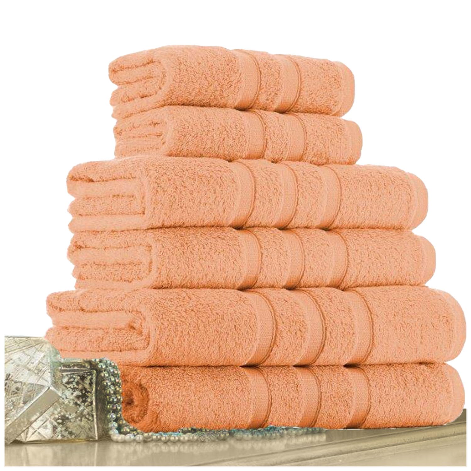 GC GAVENO CAVAILIA 550 GSM Pack of 2 Fluffy Bath Towels 70x120 Cm Peach