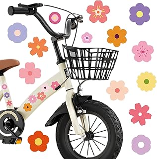 Pink Flower Stickers, 6 Sheets Bike Stickers, Car Decals, Waterproof Sticker for Bicycle Cycling Frame, Skateboard, Helmets, Water Bottle, Window, Journal, Luggage Decoration, Multicolor, 60 Pcs
