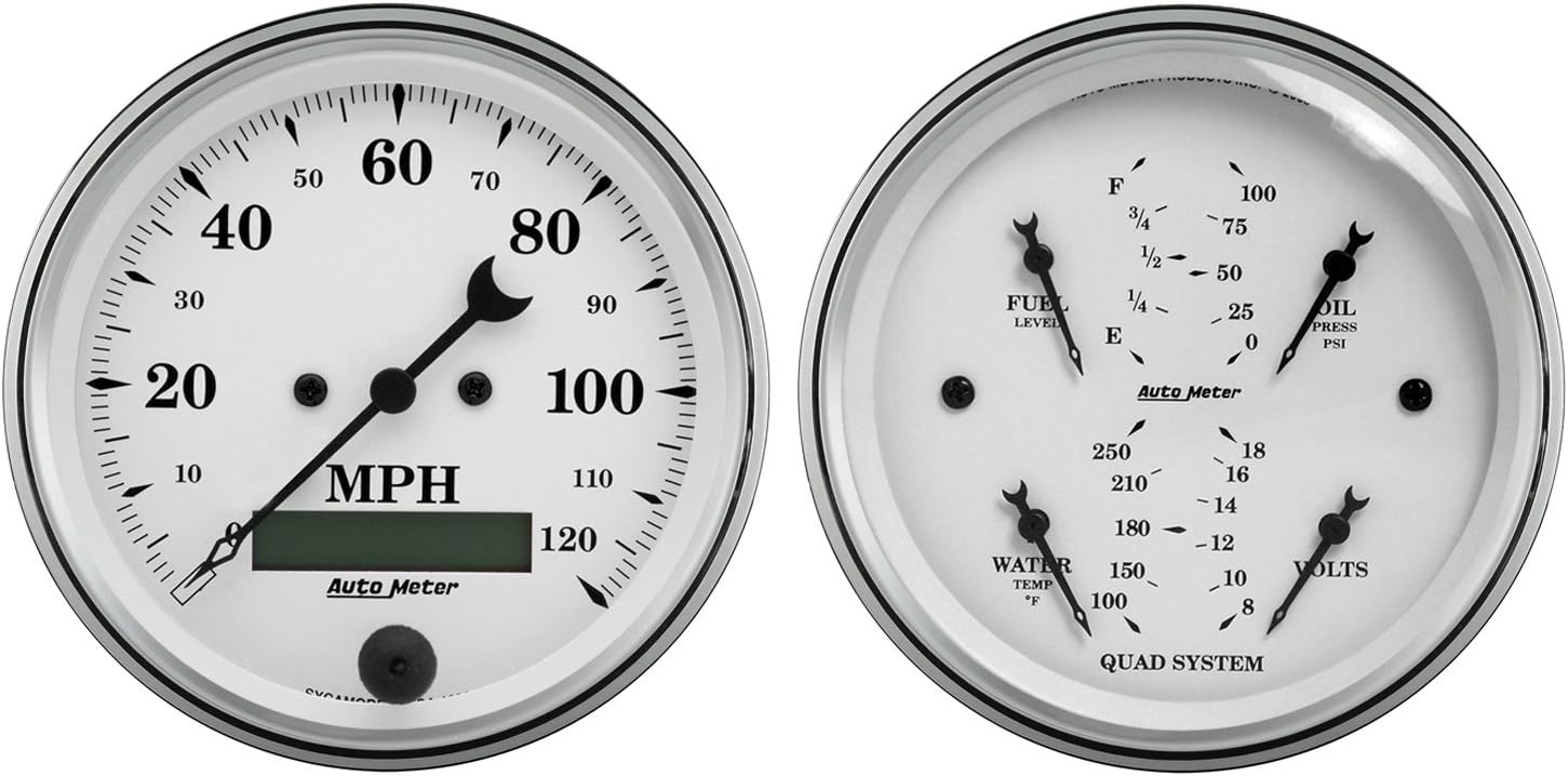 Auto Meter 1600 Old TYME White Street Rod Kit