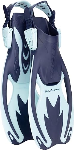 Miniatura 3 de Cressi Juego de esnórquel para niños, aletas cortas ajustables, máscara de silicona y esnórquel seco, juego seco de rocas de tinetto, diseñado en