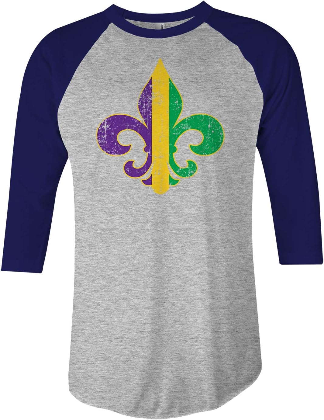 Threadrock Mardi Gras Fleur De Lis Unisex Raglan T-Shirt