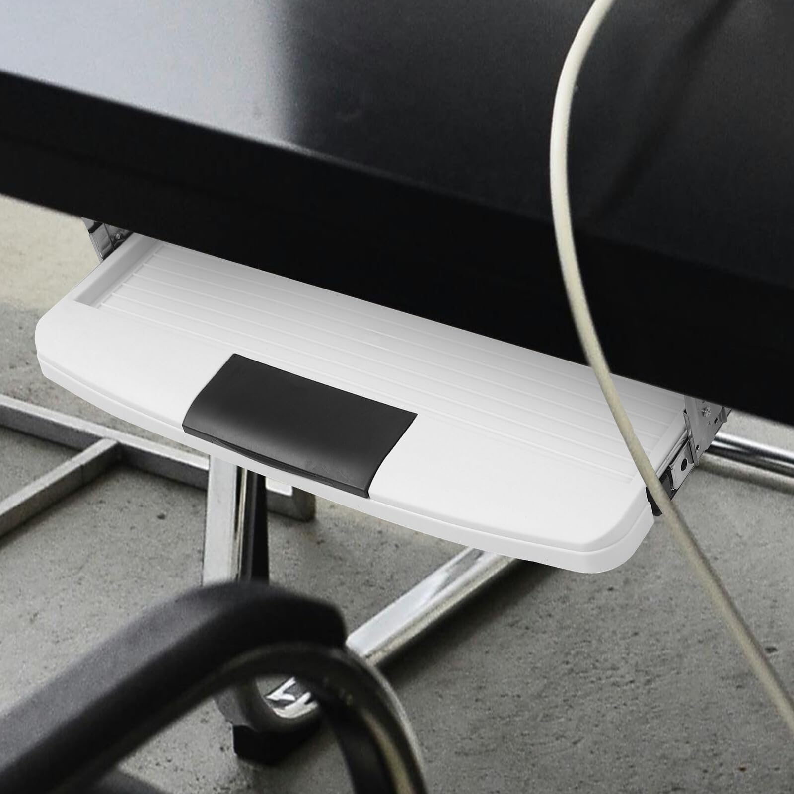 Bandeja deslizante para teclado para debajo del escritorio con Ra empotrado, ahorra espacio, resistente a los arañazos, diseño fácil de deslizar para espacio de trabajo nizado, perfecta para uso