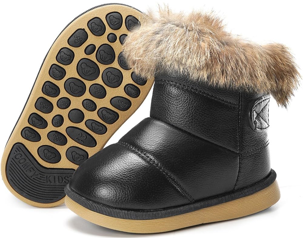 Gaatpot Stivali per Bambine e Ragazze Stivaletti da Neve Scarpe con Invernali Stivale con Imbottitura Calda Impermeabili PU Unisex – Bambini