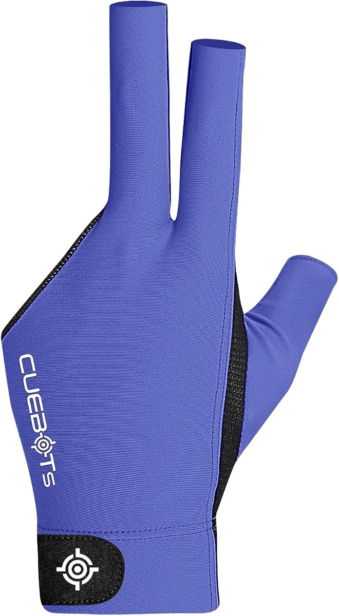 CUEBOTS Pure Pool Glove for Left Hand, 3 Finger Billiard Gloves, Low-Friction Cue Control, Breathable Mesh & Adjustable Fit, Sizes for Men & Women