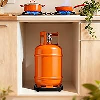 Vista 3 de iplusmile Soporte de base de tanque de gas, base de cilindro de propano móvil, bandeja de soporte de tanque de propano con rueda para envío