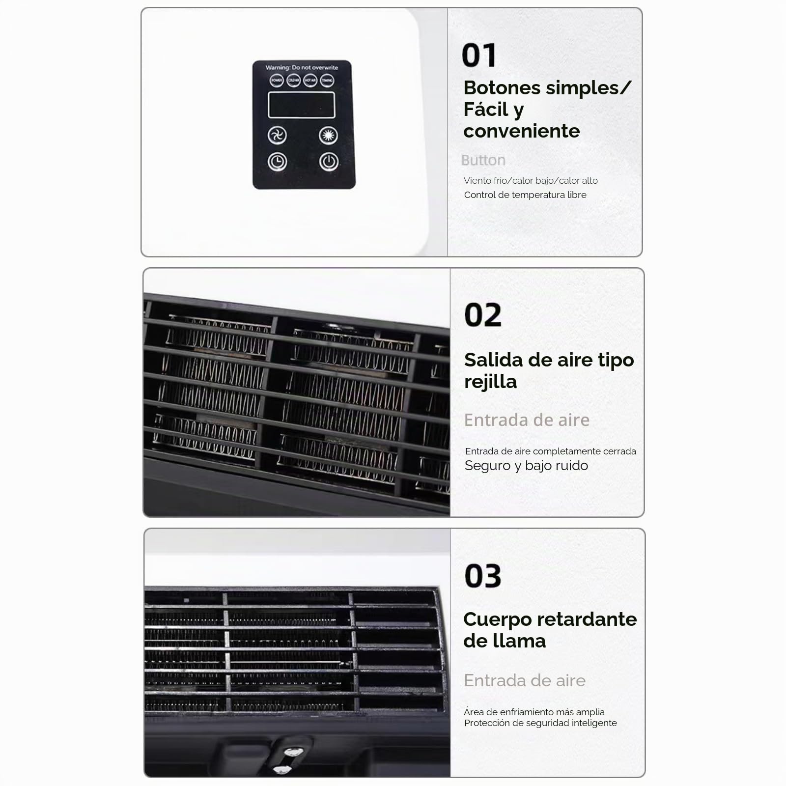 Aire Acondicionado Portátil Climafy con Control Remoto, Aire Acondicionado de Pared Reversible Split, Sin Unidad Exterior, 42 * 18 * 12cm Mini Split Aire Acondicionado, Funciones de Enfriamiento y